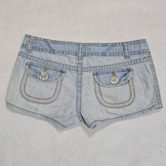 Aeropostale ✦ Mid-Rise Jean Cutoffs ✦ Light Blue Cotton Shorts 9/10 EUC - Picture 5 of 7